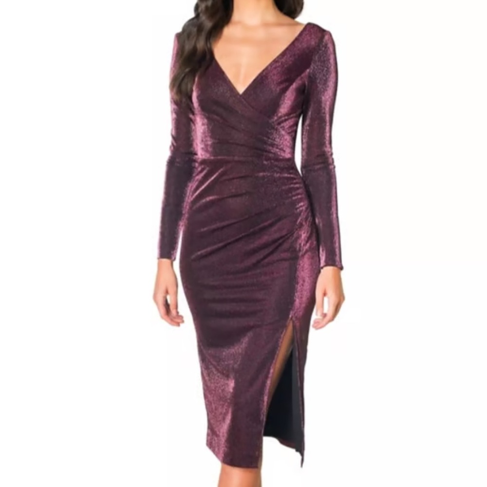 Dress the Population Eggplant Cocktail Dress